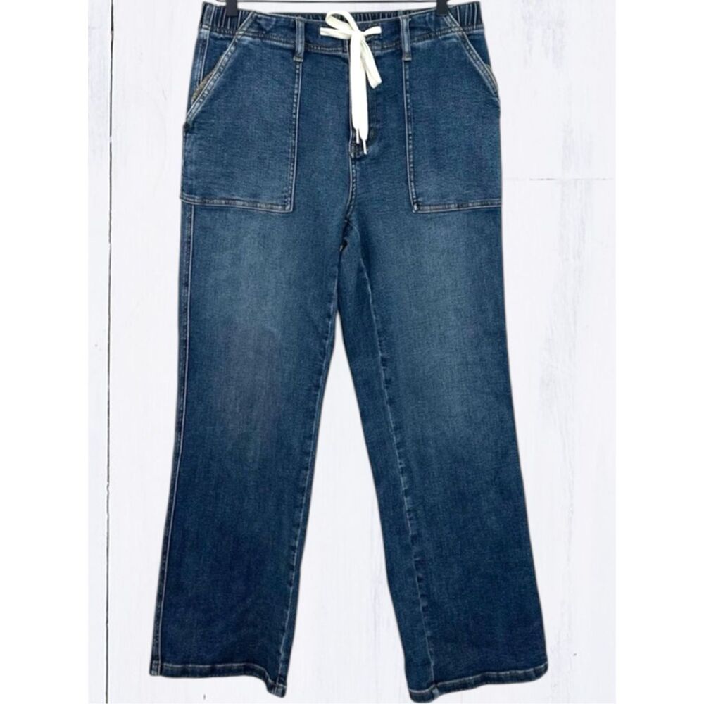 Judy Blue Drawstring Wide Leg Jeans High Rise Medium Wash Relaxed Fit NWT - Picture 12 of 16